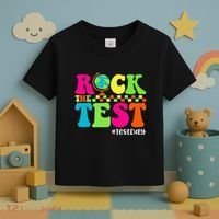Retro Rock The Test Testing Day Motivational Teacher Student Toddler T-Shirt thumb 3