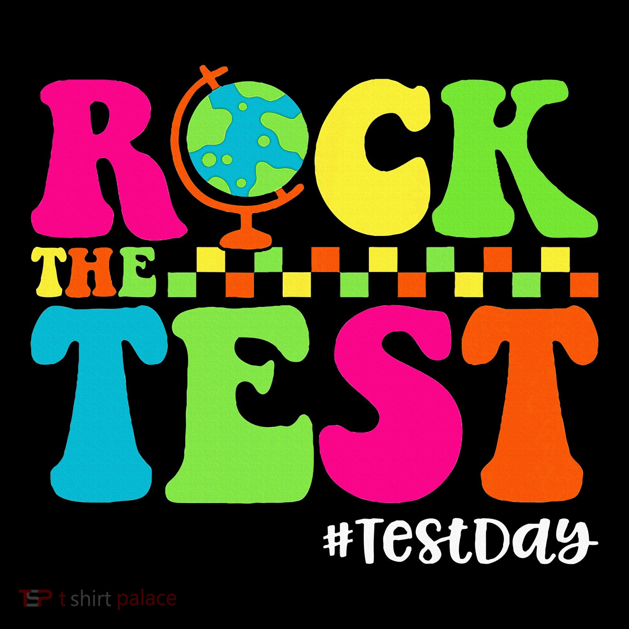 Retro Rock The Test Testing Day Motivational Teacher Student Women's T-Shirt