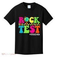 Retro Rock The Test Testing Day Motivational Teacher Student Kids T-Shirt thumb 0
