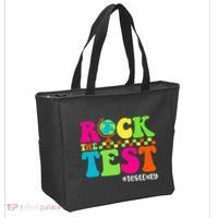 Retro Rock The Test Testing Day Motivational Teacher Student Tote Bag thumb 2