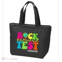 Retro Rock The Test Testing Day Motivational Teacher Student Tote Bag thumb 3