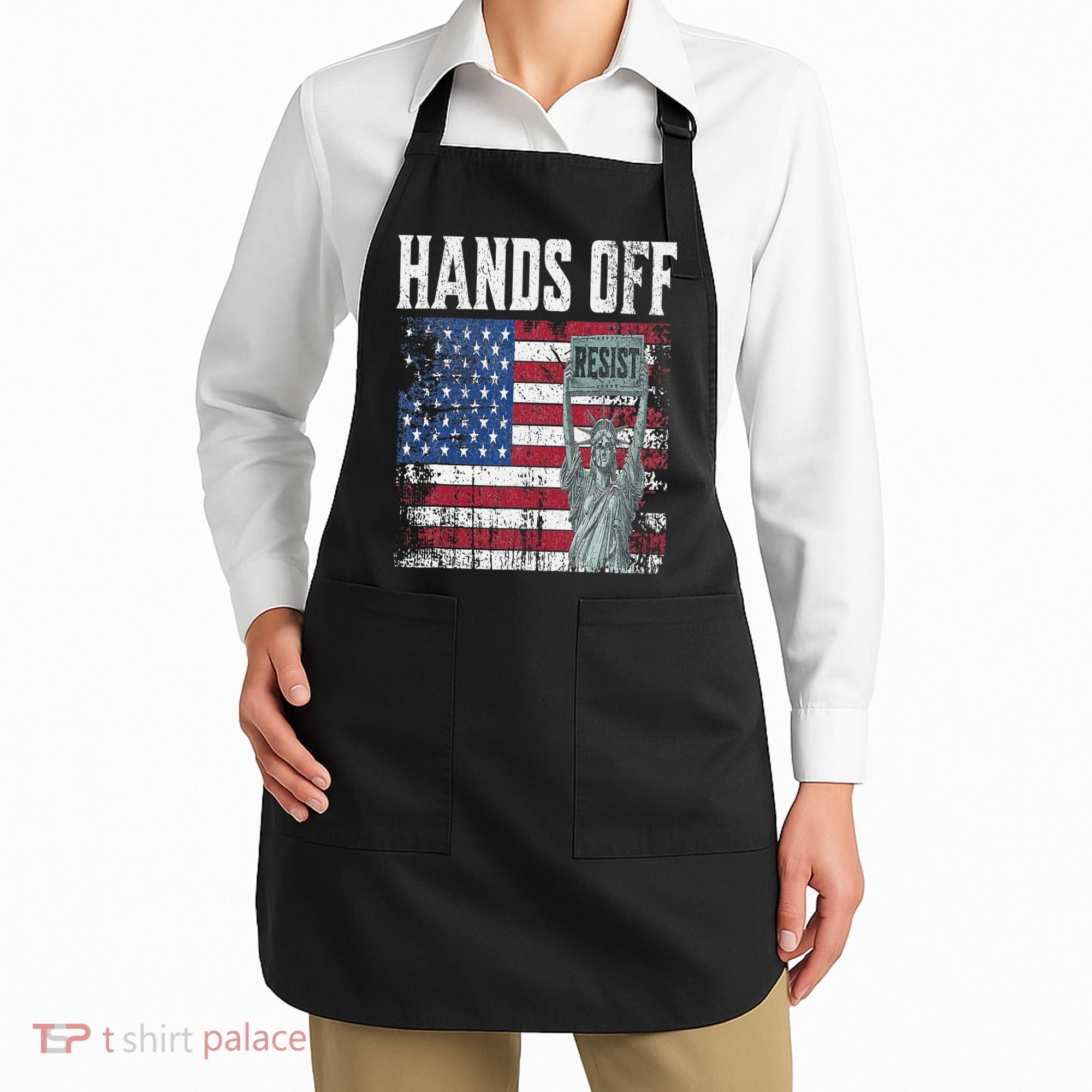 Resist Resistance USA Statue Of Liberty Hands Off Protest Apron