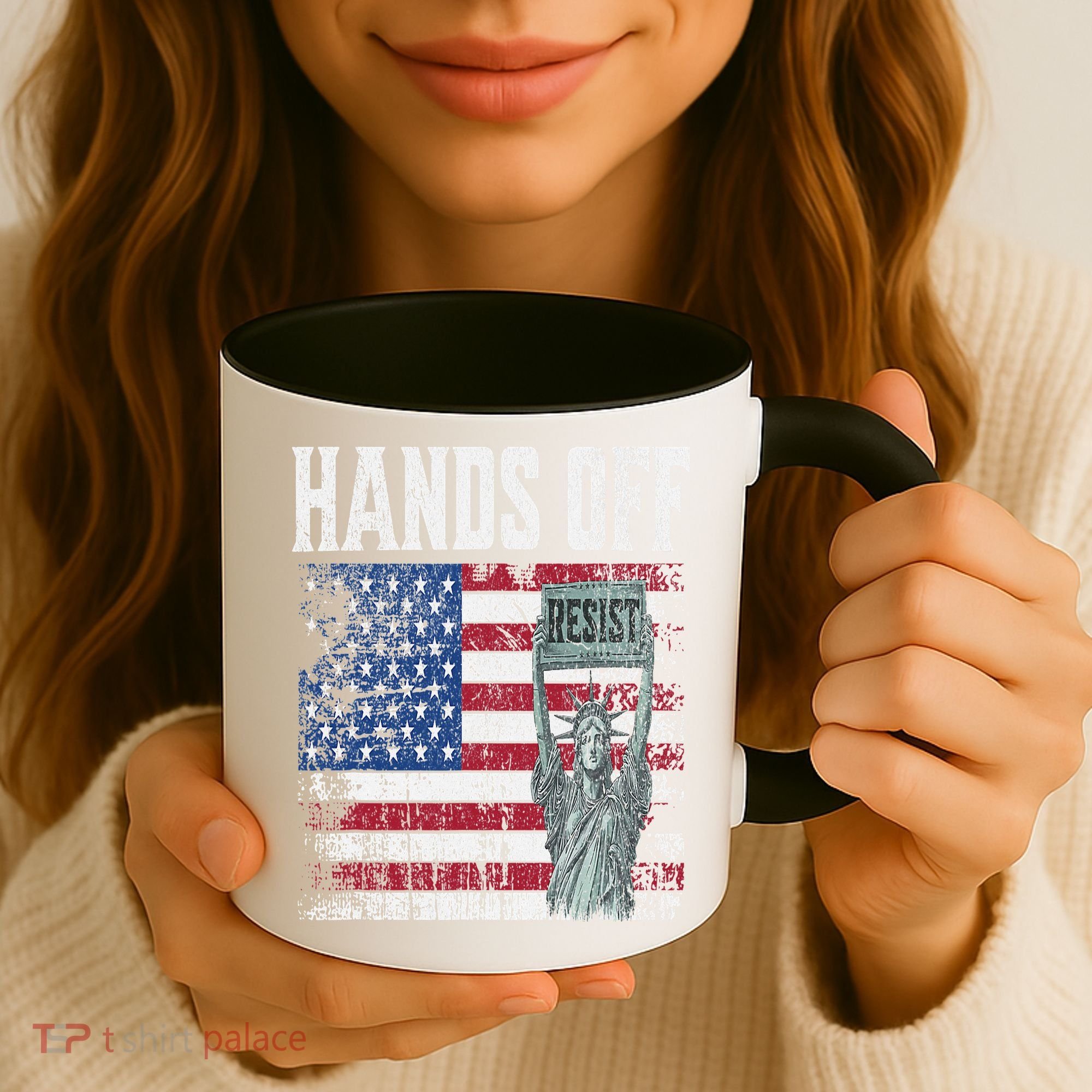 Resist Resistance USA Statue Of Liberty Hands Off Protest Coffee Mug