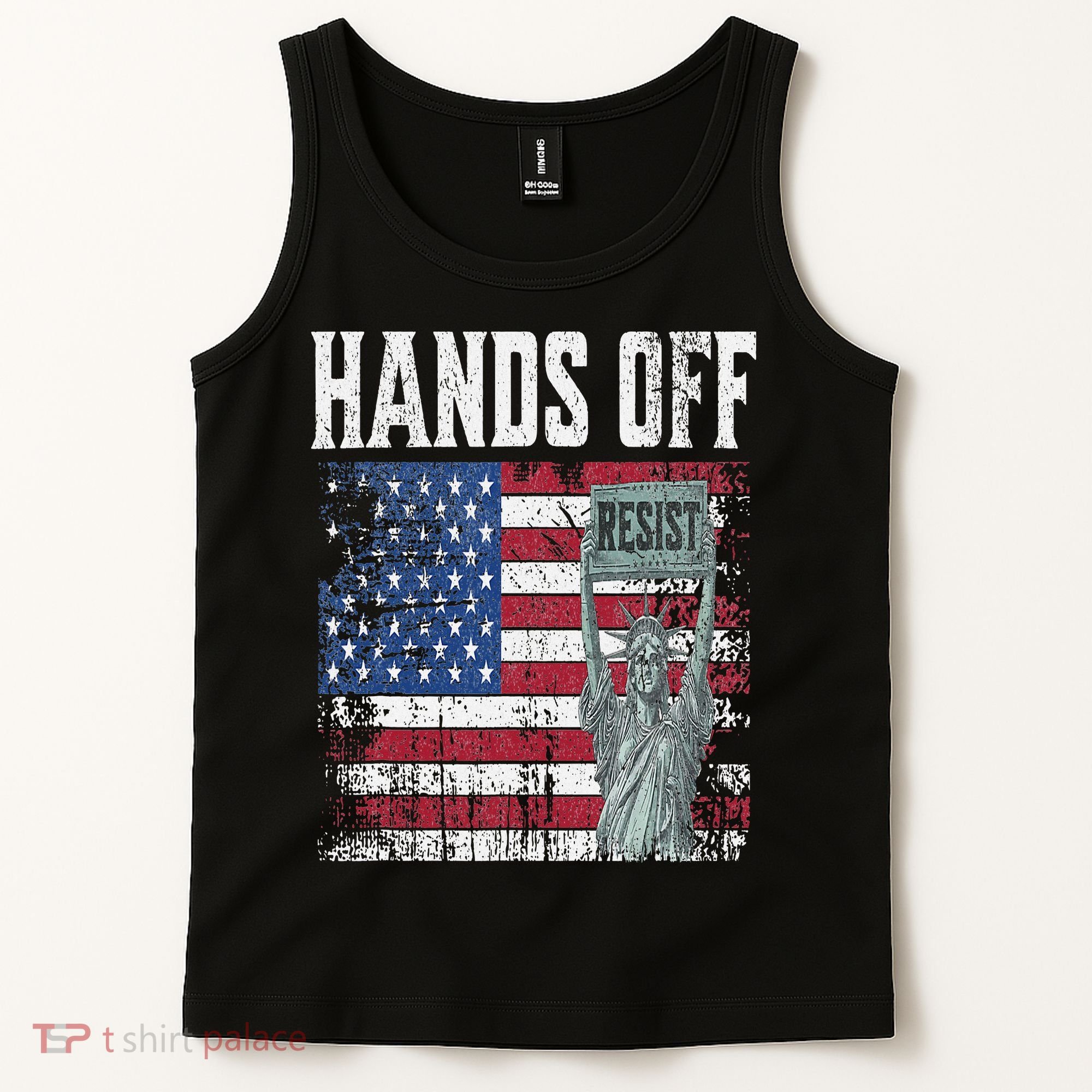 Resist Resistance USA Statue Of Liberty Hands Off Protest Tank Top