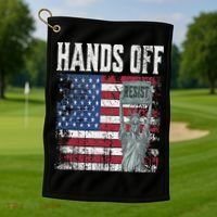 Resist Resistance USA Statue Of Liberty Hands Off Protest Golf Towel thumb 1
