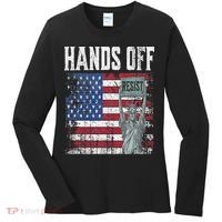 Resist Resistance USA Statue Of Liberty Hands Off Protest Women's Long Sleeve Shirt thumb 0