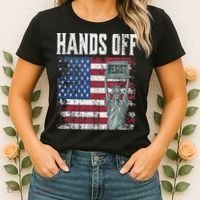 Resist Resistance USA Statue Of Liberty Hands Off Protest Women's T-Shirt thumb 2