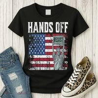 Resist Resistance USA Statue Of Liberty Hands Off Protest Women's T-Shirt thumb 3
