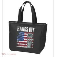 Resist Resistance USA Statue Of Liberty Hands Off Protest Tote Bag thumb 3
