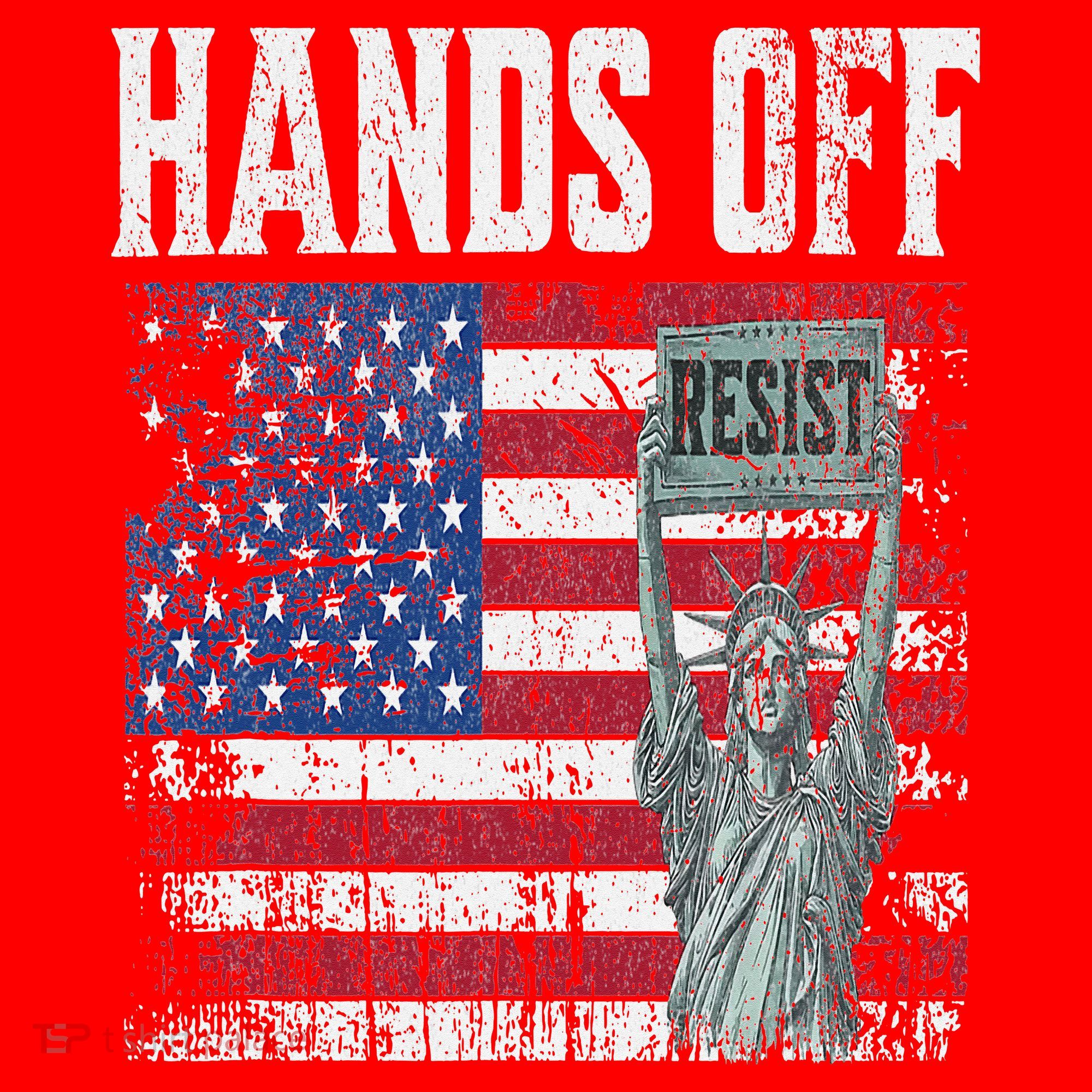 Resist Resistance USA Statue Of Liberty Hands Off Protest Santa Hat