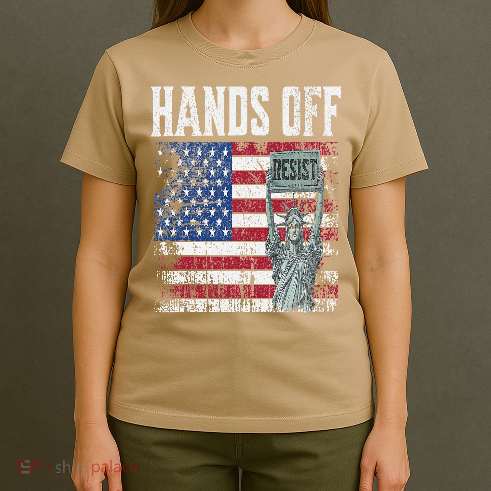 Resist Resistance USA Statue Of Liberty Hands Off Protest T-Shirt