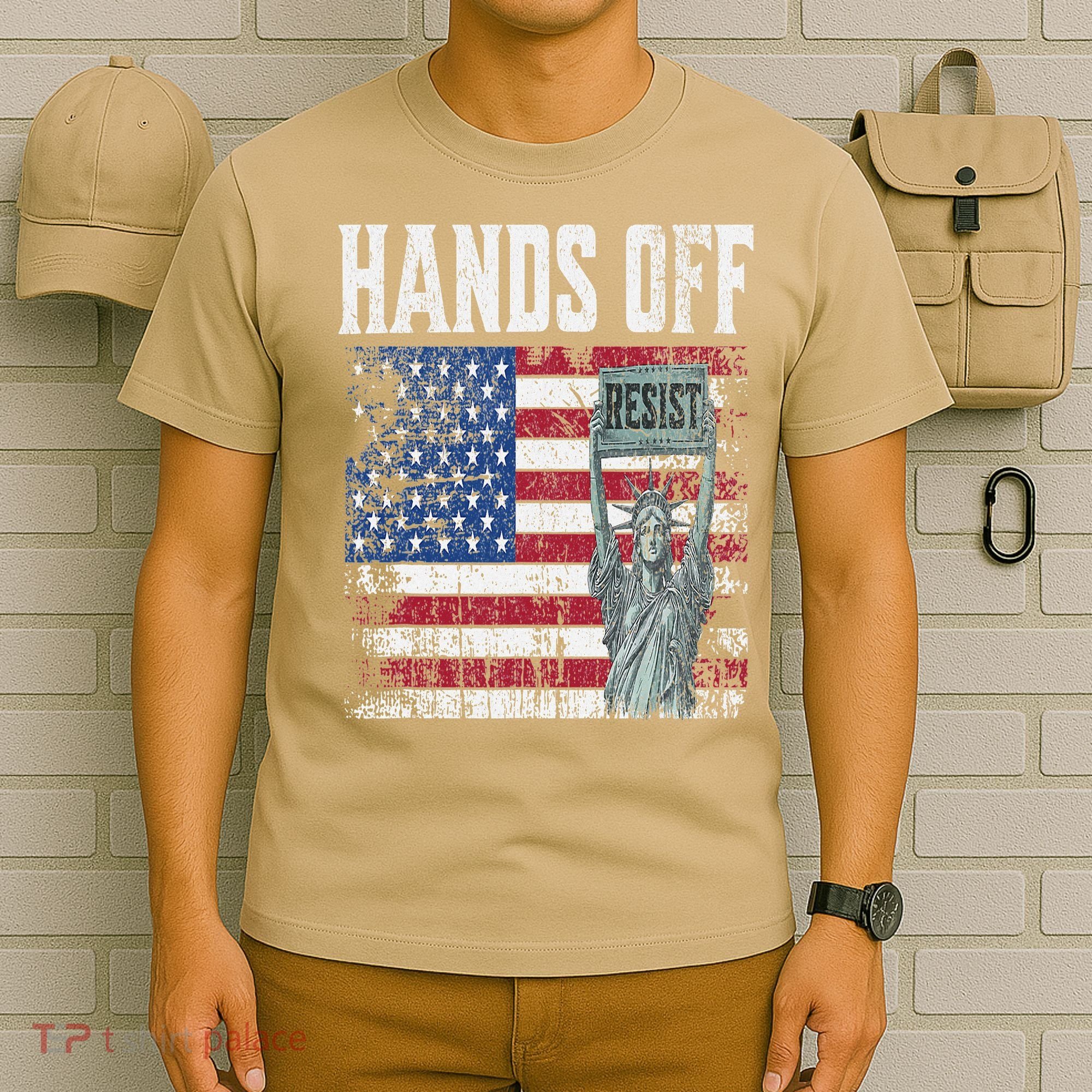 Resist Resistance USA Statue Of Liberty Hands Off Protest T-Shirt