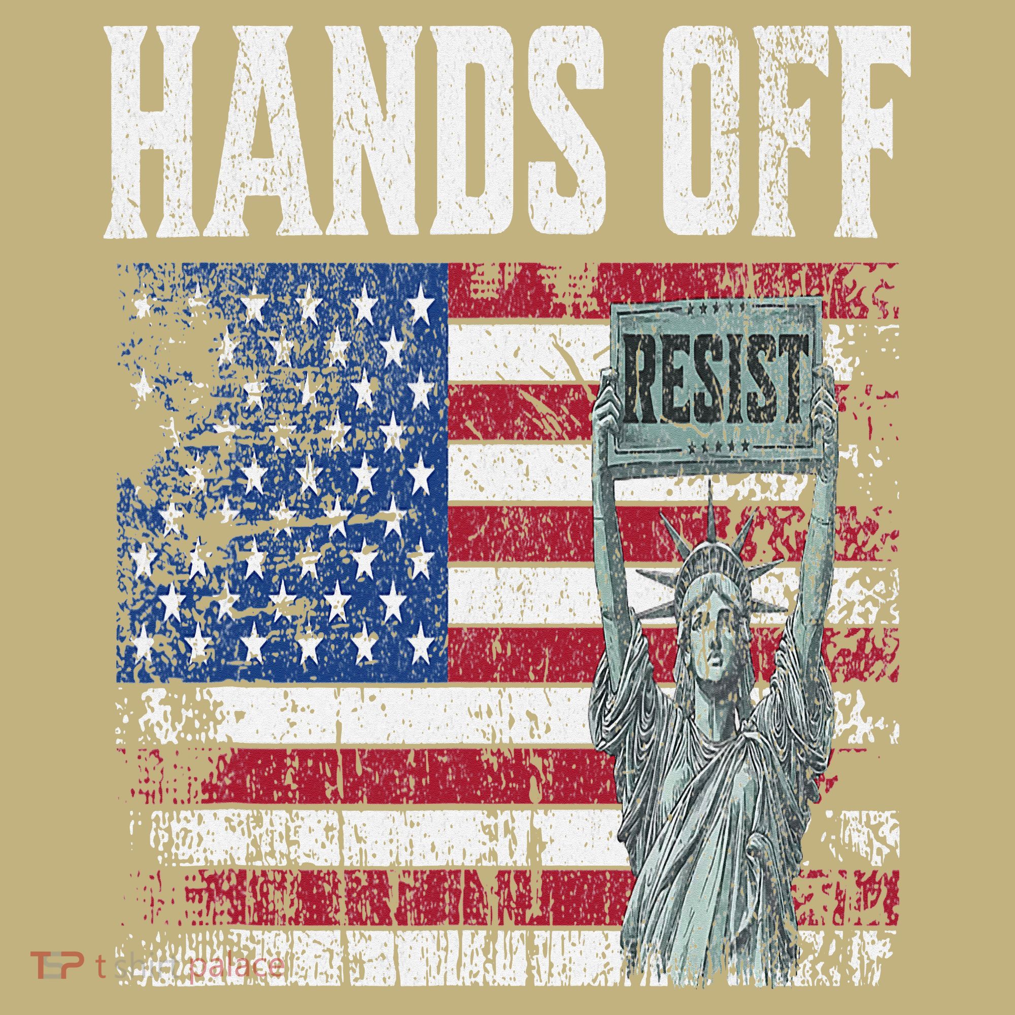 Resist Resistance USA Statue Of Liberty Hands Off Protest Button