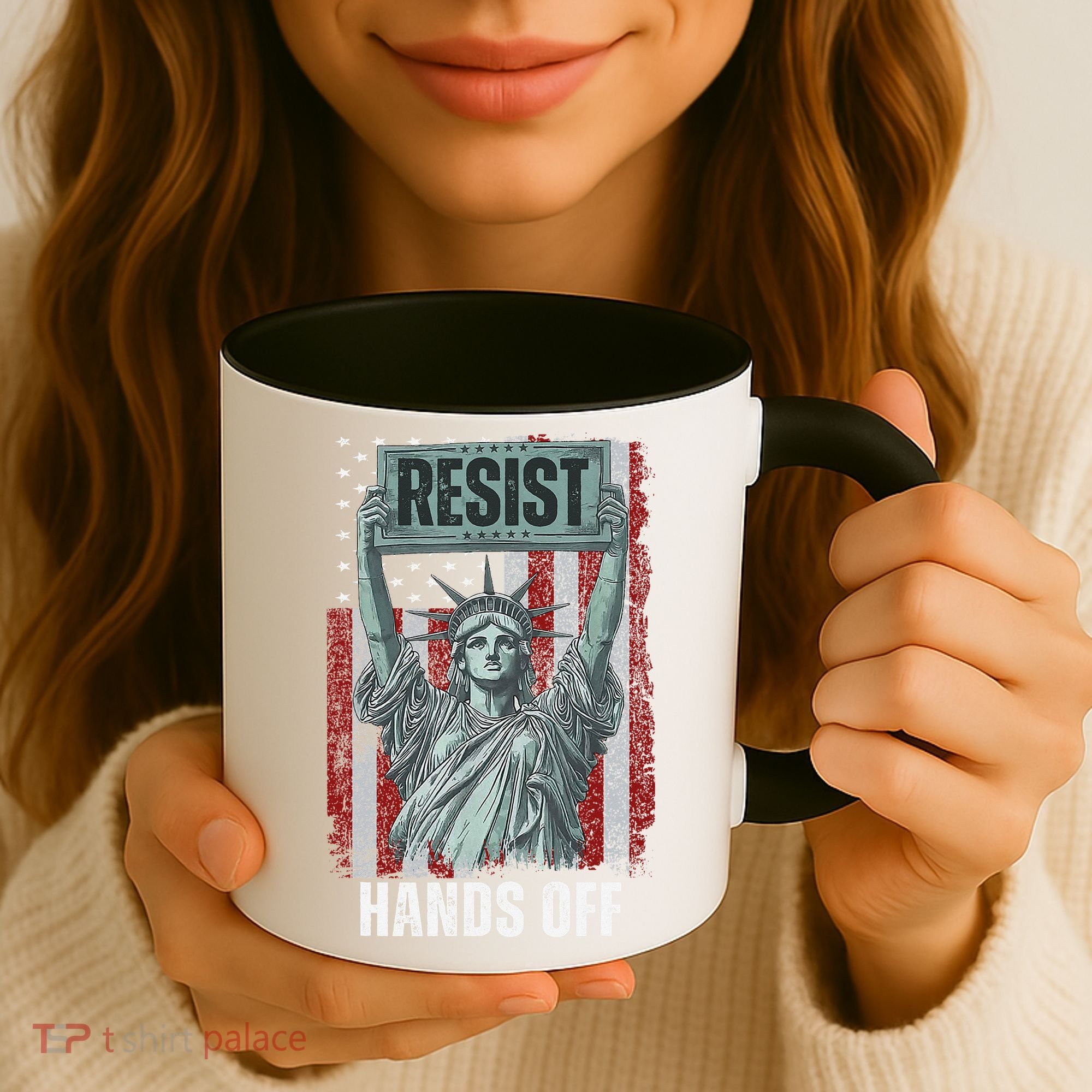 Resist Resistance USA Statue Of Liberty Hands Off Protest Coffee Mug