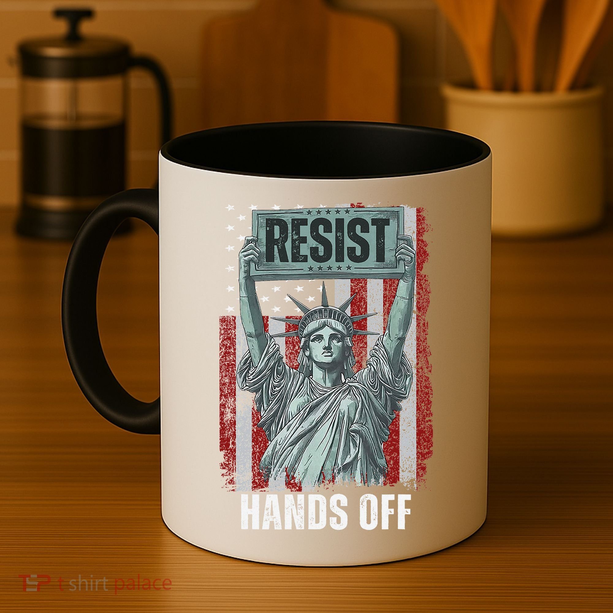 Resist Resistance USA Statue Of Liberty Hands Off Protest Coffee Mug