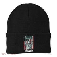 Resist Resistance USA Statue Of Liberty Hands Off Protest Beanie thumb 0