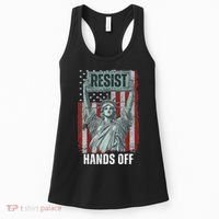 Resist Resistance USA Statue Of Liberty Hands Off Protest Women's Tank Top thumb 0