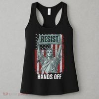Resist Resistance USA Statue Of Liberty Hands Off Protest Women's Tank Top thumb 3