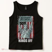 Resist Resistance USA Statue Of Liberty Hands Off Protest Tank Top thumb 2