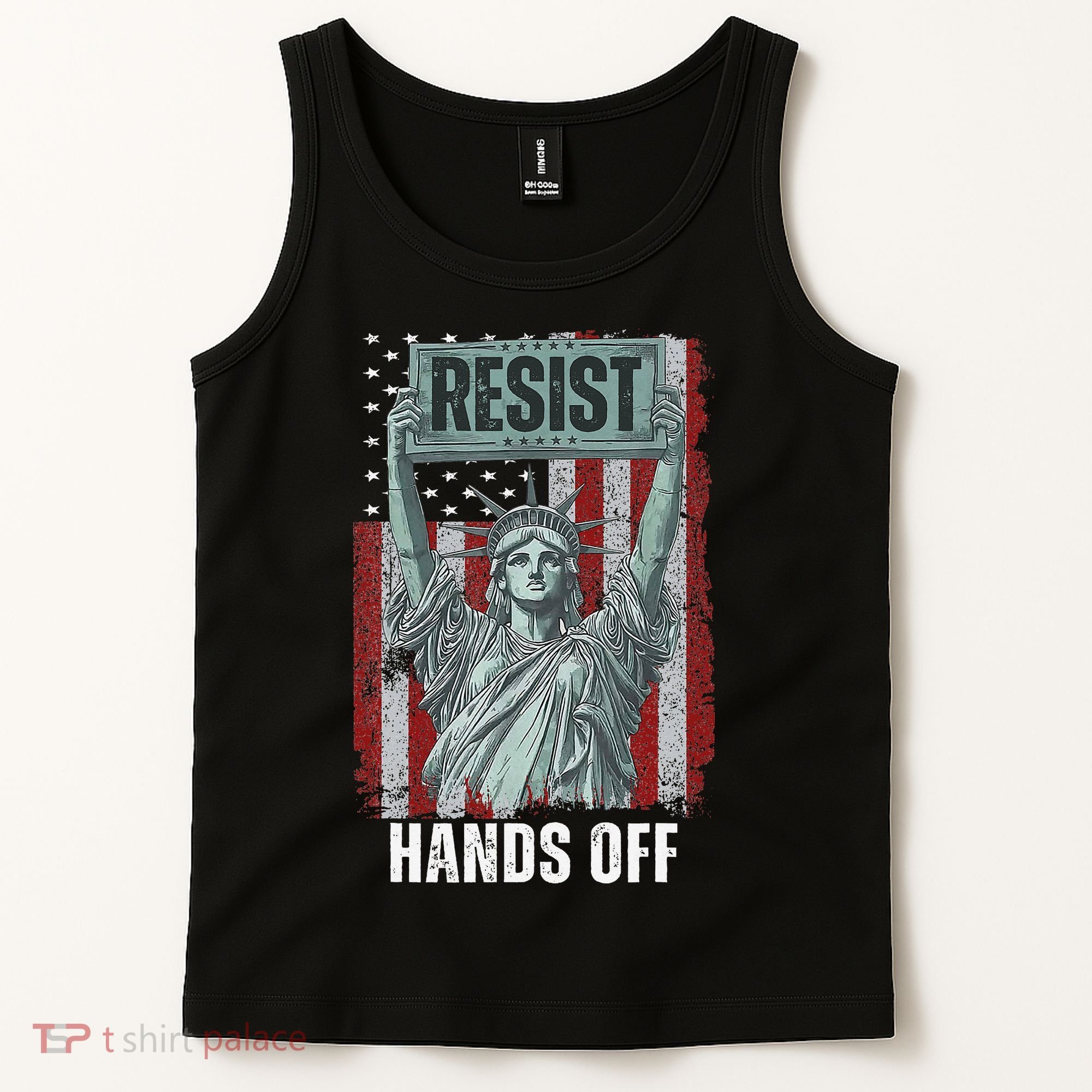 Resist Resistance USA Statue Of Liberty Hands Off Protest Tank Top