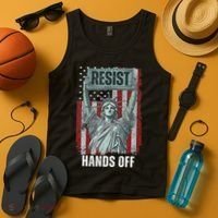 Resist Resistance USA Statue Of Liberty Hands Off Protest Tank Top thumb 4