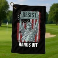 Resist Resistance USA Statue Of Liberty Hands Off Protest Golf Towel thumb 1