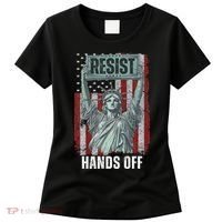 Resist Resistance USA Statue Of Liberty Hands Off Protest Women's T-Shirt thumb 0