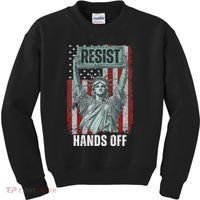 Resist Resistance USA Statue Of Liberty Hands Off Protest Kids Sweatshirt thumb 0