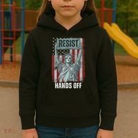 Resist Resistance USA Statue Of Liberty Hands Off Protest Kids Hoodie thumb 3