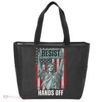 Resist Resistance USA Statue Of Liberty Hands Off Protest Tote Bag thumb 0