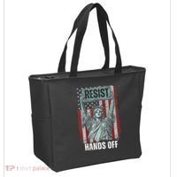 Resist Resistance USA Statue Of Liberty Hands Off Protest Tote Bag thumb 2