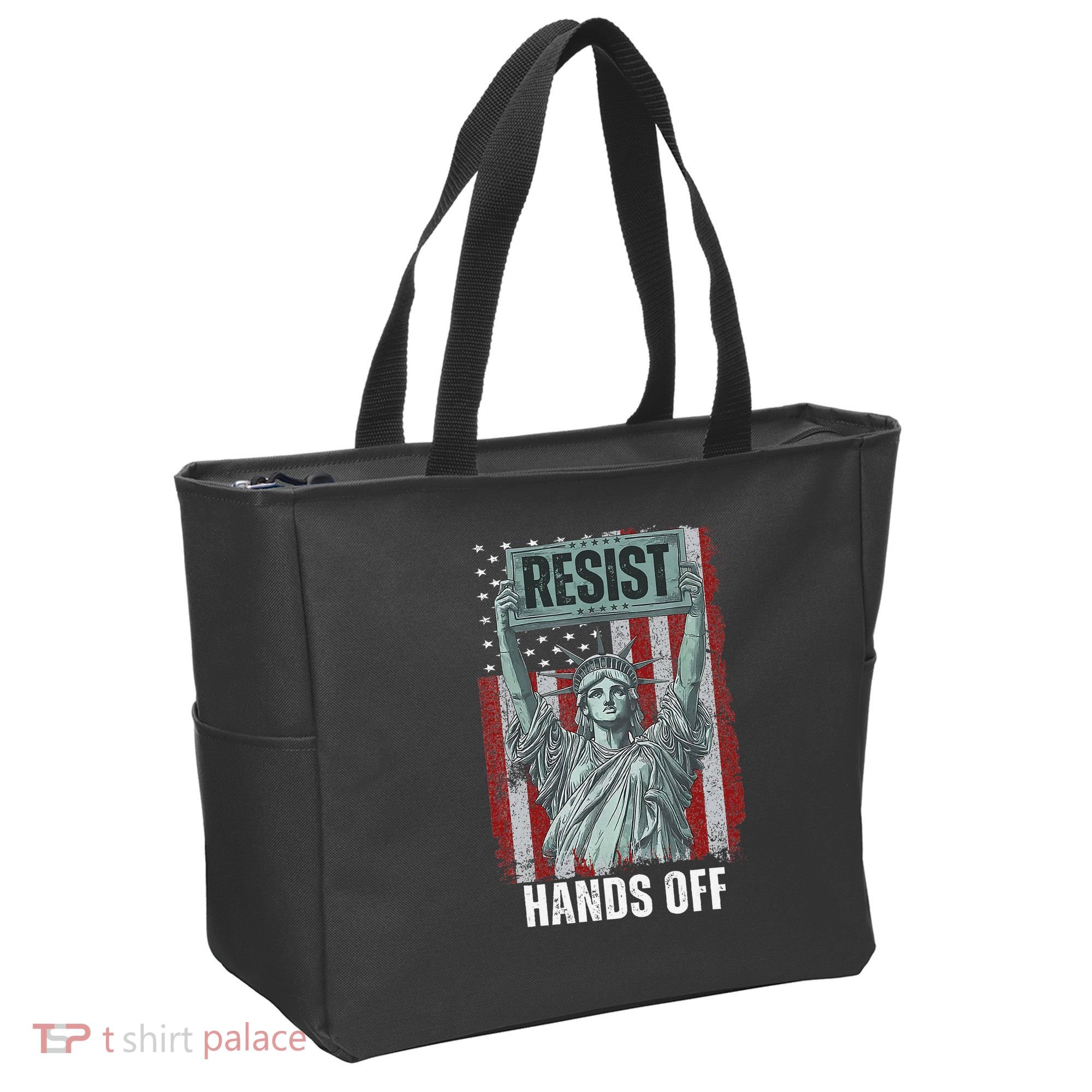 Resist Resistance USA Statue Of Liberty Hands Off Protest Tote Bag