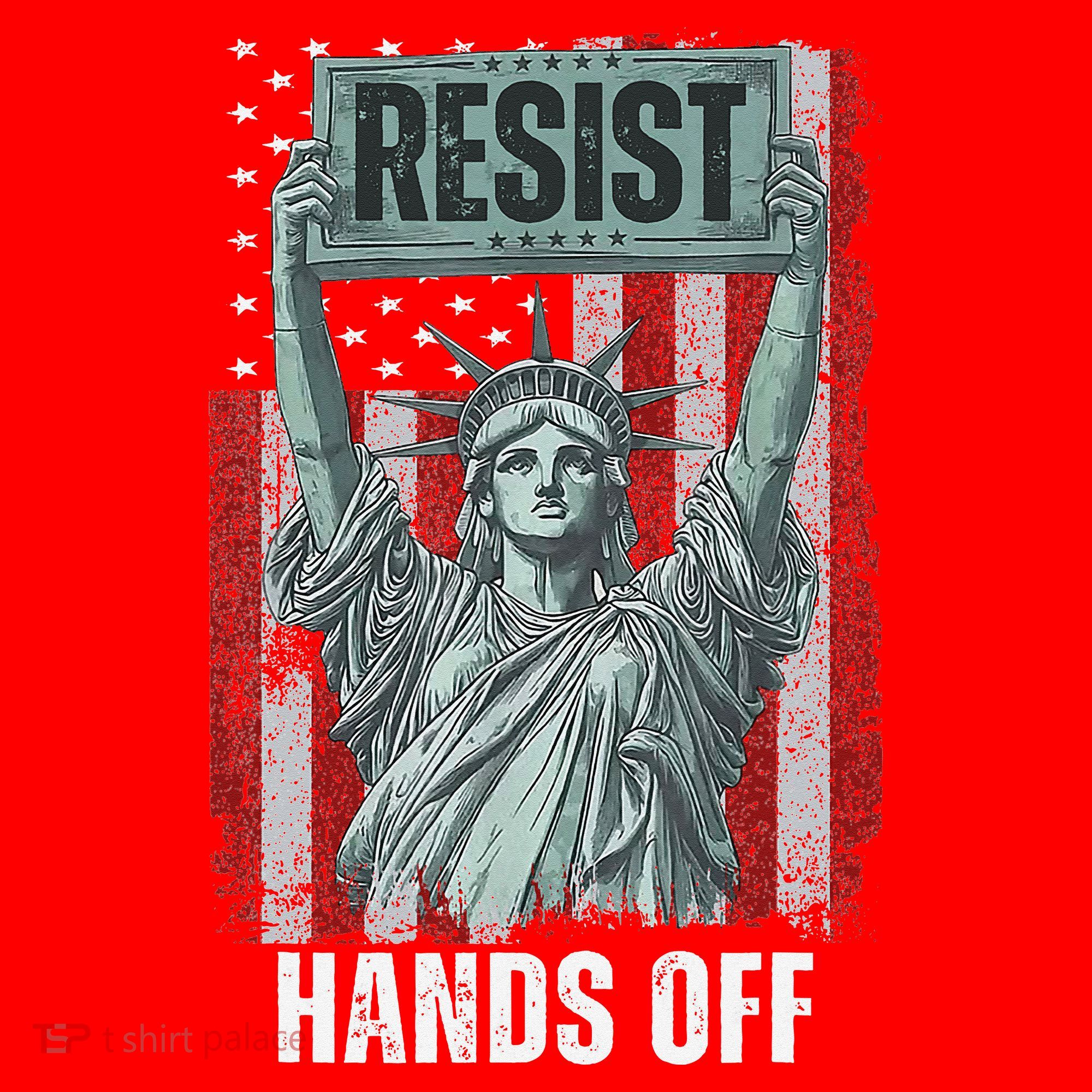 Resist Resistance USA Statue Of Liberty Hands Off Protest Santa Hat