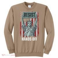 Resist Resistance USA Statue Of Liberty Hands Off Protest Sweatshirt thumb 0