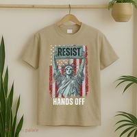 Resist Resistance USA Statue Of Liberty Hands Off Protest T-Shirt thumb 2