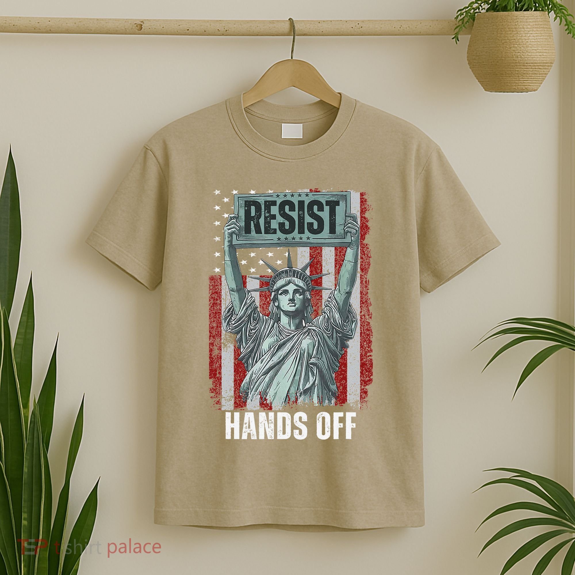 Resist Resistance USA Statue Of Liberty Hands Off Protest T-Shirt