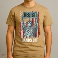 Resist Resistance USA Statue Of Liberty Hands Off Protest T-Shirt thumb 3