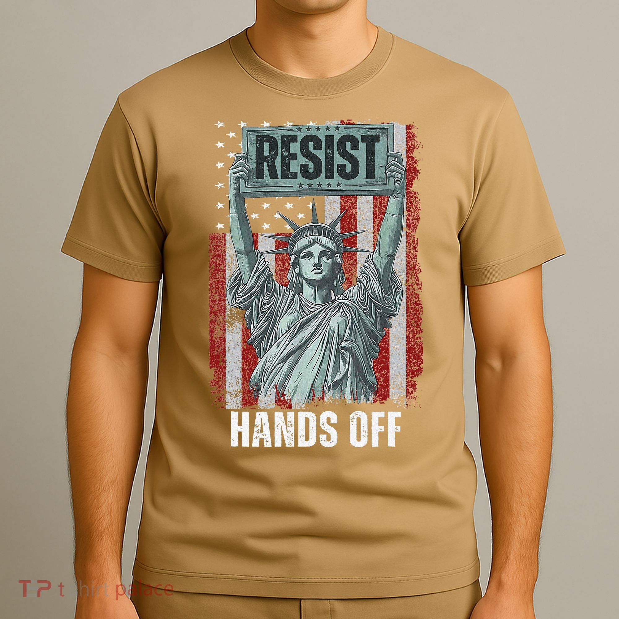 Resist Resistance USA Statue Of Liberty Hands Off Protest T-Shirt
