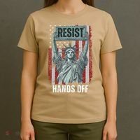 Resist Resistance USA Statue Of Liberty Hands Off Protest T-Shirt thumb 4