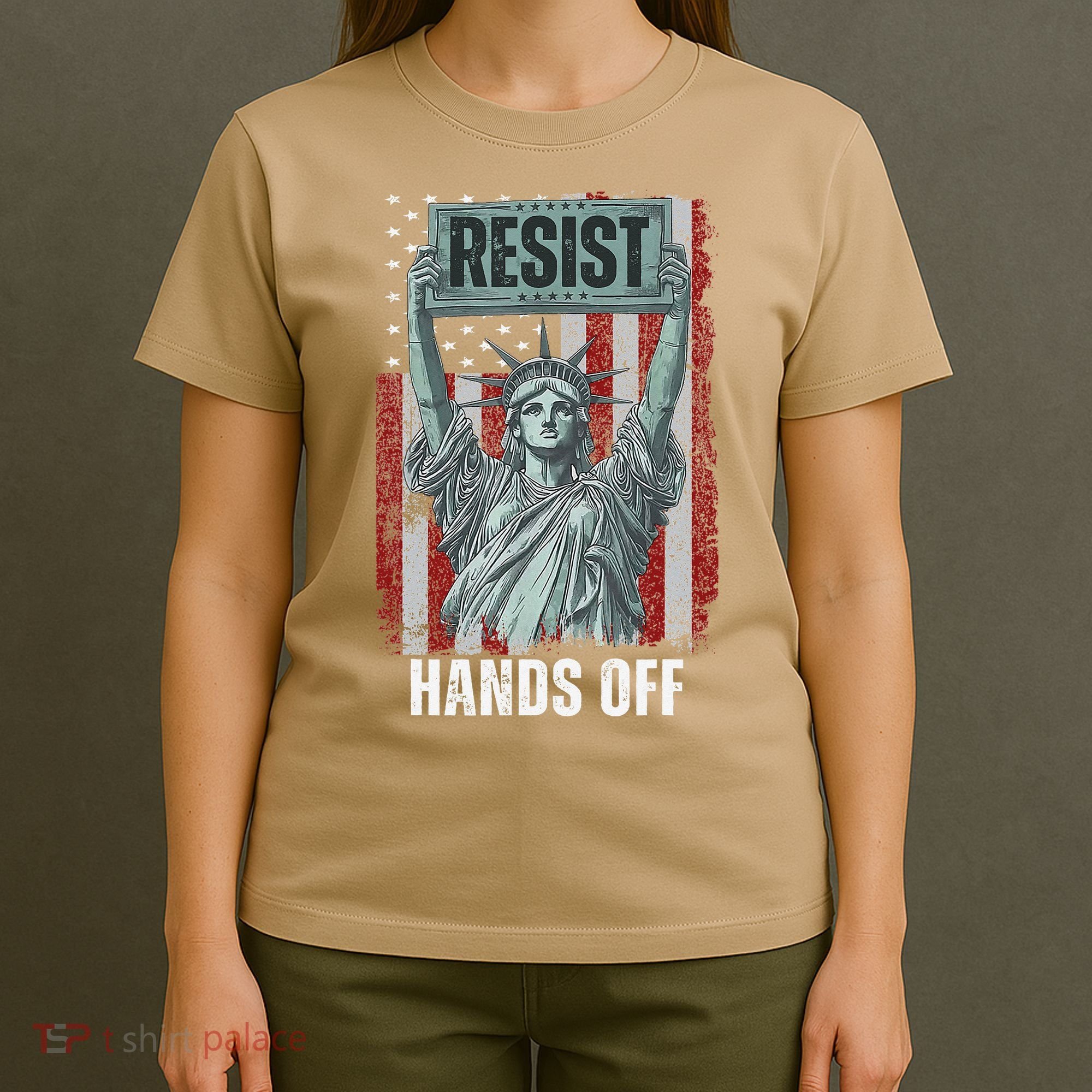 Resist Resistance USA Statue Of Liberty Hands Off Protest T-Shirt