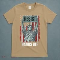 Resist Resistance USA Statue Of Liberty Hands Off Protest T-Shirt thumb 5