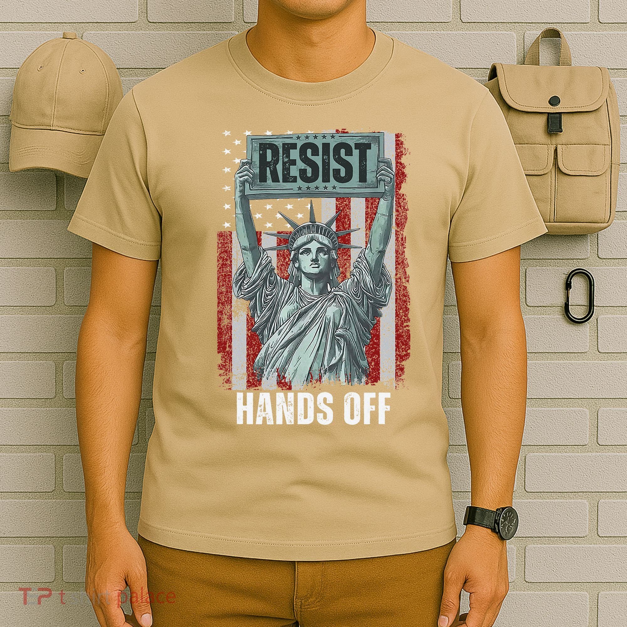 Resist Resistance USA Statue Of Liberty Hands Off Protest T-Shirt