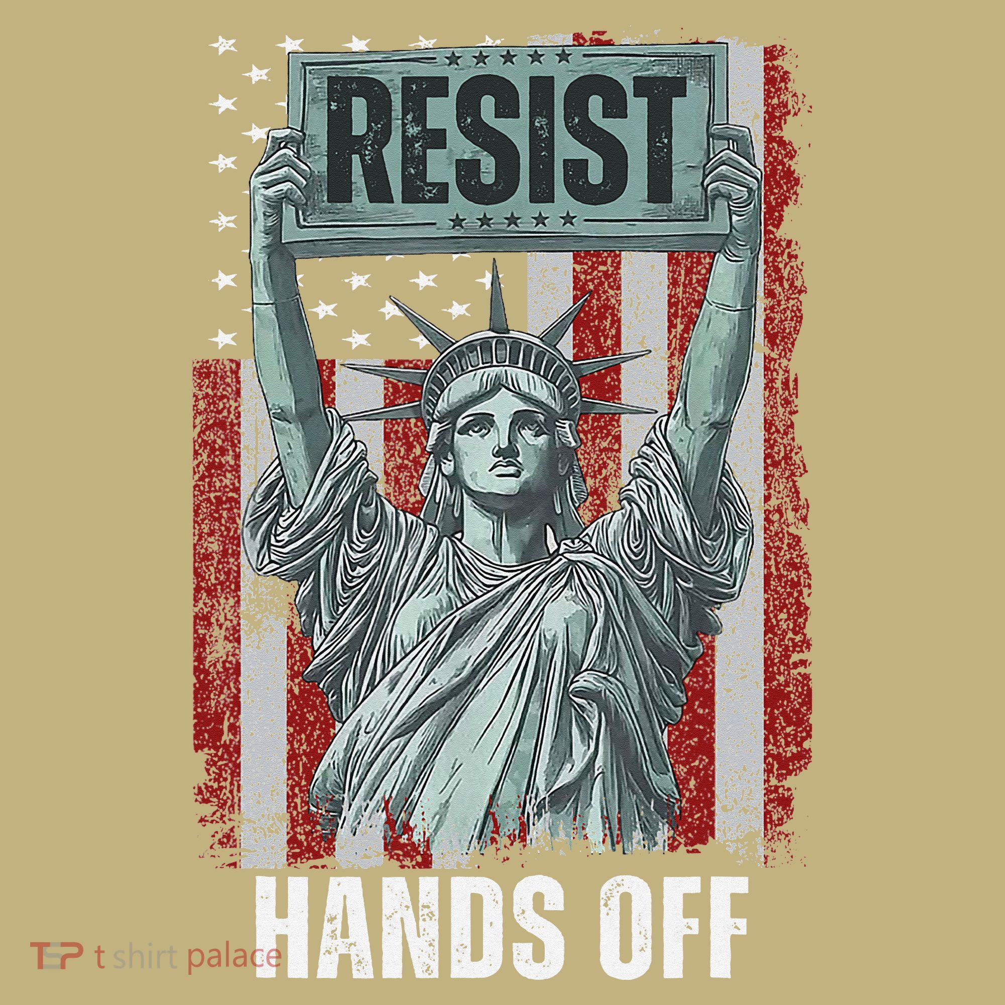 Resist Resistance USA Statue Of Liberty Hands Off Protest Polo
