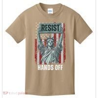 Resist Resistance USA Statue Of Liberty Hands Off Protest Kids T-Shirt thumb 0
