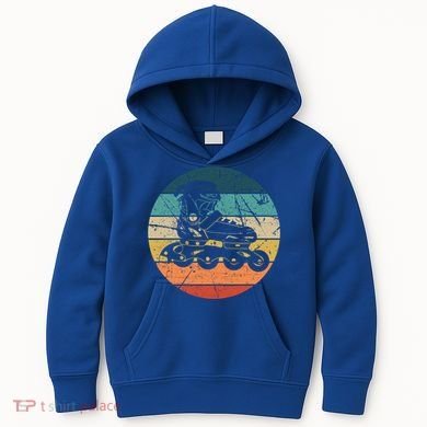 Rollerblading Retro Vintage Roller Blades Inline Skating Gift Kids Hoodie