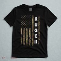 Retro Ruger Vintage Camouflage American Flag Matching Name T-Shirt thumb 5