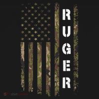 Retro Ruger Vintage Camouflage American Flag Matching Name T-Shirt thumb 7