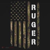 Retro Ruger Vintage Camouflage American Flag Matching Name T-Shirt thumb 7