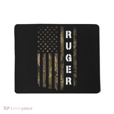 Retro Ruger Vintage Camouflage American Flag Matching Name Mousepad