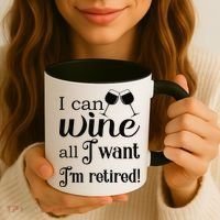 Retired Retirement Wine Gift Coffee Mug thumb 3